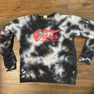 Vans Black and White Tie-Dye Crewneck Sweater